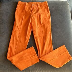 Men’s Orange Flat Fronted Casual Dress Pants Prom Party Formal Size 30 NWOT
